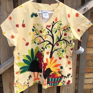 NWT Thanksgiving scrub top